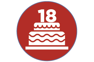 number 18 on top of a cake